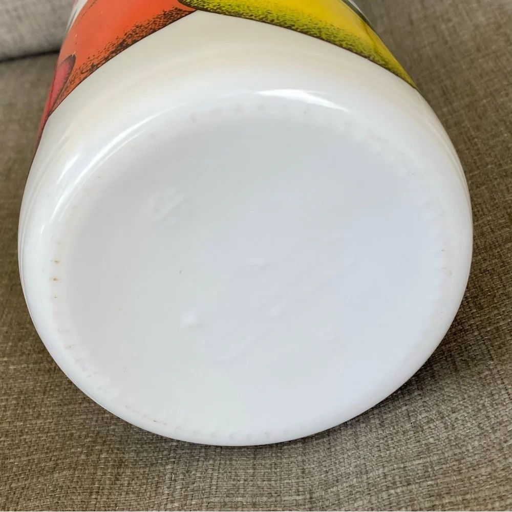 Vintage 70’s Juice White Glass Bottle Vase